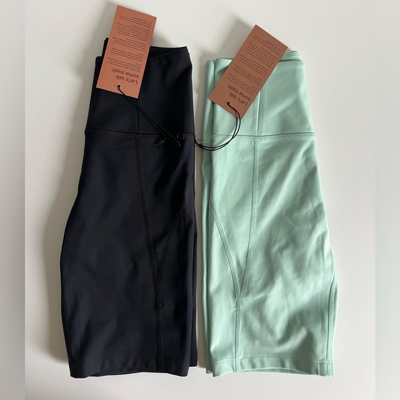 girlfriend collective Pants - XS girlfriend collective NWT lot of 2 shorts navy glass high rise bike shorts